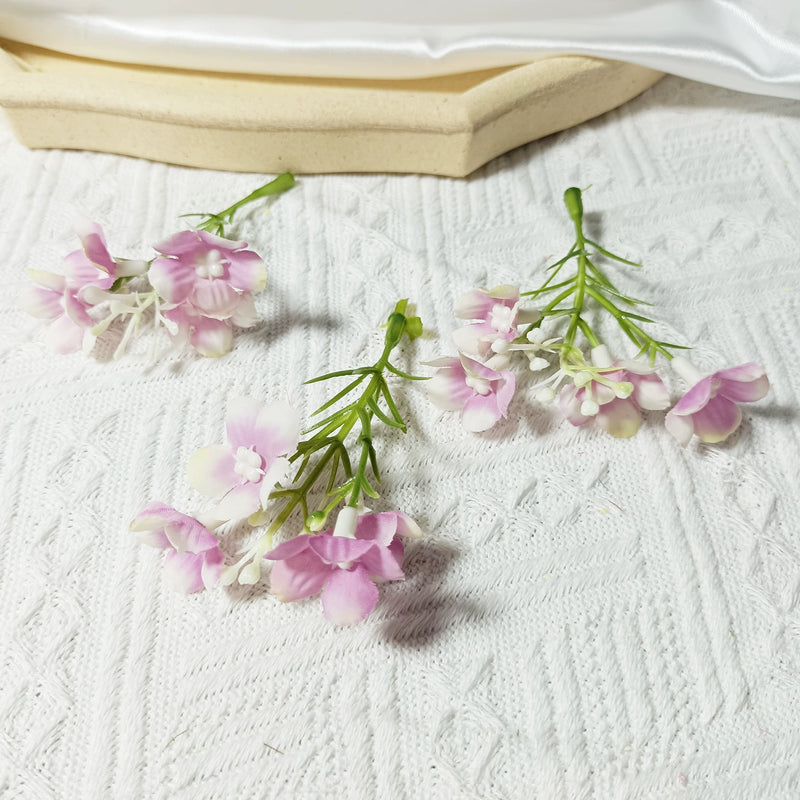 10-Pack Mini Wildflower Sprays, 3" Realistic Faux Flower Heads for DIY Wedding Boutonnieres, Corsages, Gift Toppers & Crafting