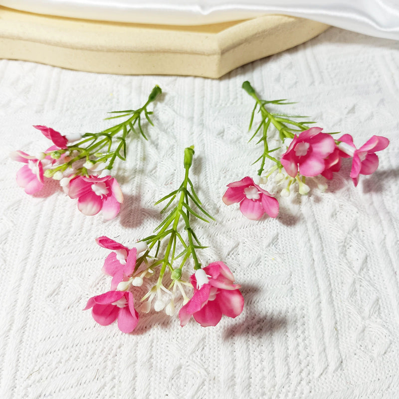 10-Pack Mini Wildflower Sprays, 3" Realistic Faux Flower Heads for DIY Wedding Boutonnieres, Corsages, Gift Toppers & Crafting
