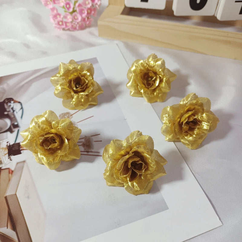 10-Pack 2-Inch Realistic Artificial Rose Heads, Faux Silk Flower Buds for DIY Crafts, Wedding Boutonnieres, Corsages, Home Decor & Party Favors