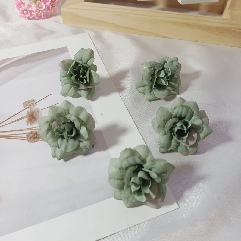 10-Pack 2-Inch Realistic Artificial Rose Heads, Faux Silk Flower Buds for DIY Crafts, Wedding Boutonnieres, Corsages, Home Decor & Party Favors