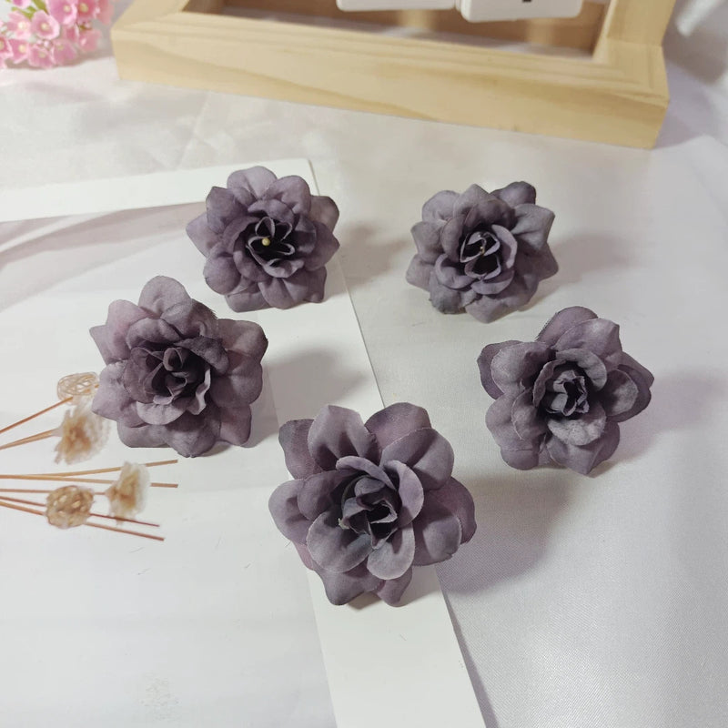10-Pack 2-Inch Realistic Artificial Rose Heads, Faux Silk Flower Buds for DIY Crafts, Wedding Boutonnieres, Corsages, Home Decor & Party Favors