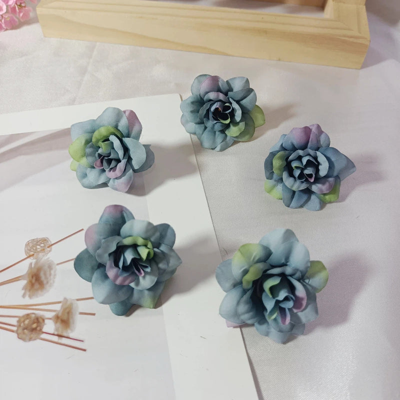 10-Pack 2-Inch Realistic Artificial Rose Heads, Faux Silk Flower Buds for DIY Crafts, Wedding Boutonnieres, Corsages, Home Decor & Party Favors