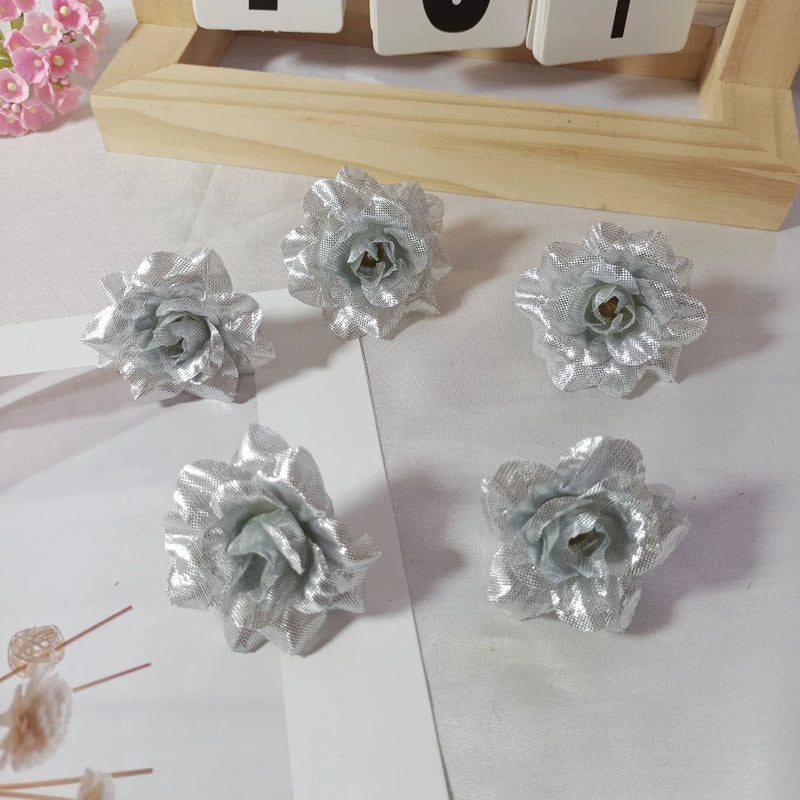 10-Pack 2-Inch Realistic Artificial Rose Heads, Faux Silk Flower Buds for DIY Crafts, Wedding Boutonnieres, Corsages, Home Decor & Party Favors
