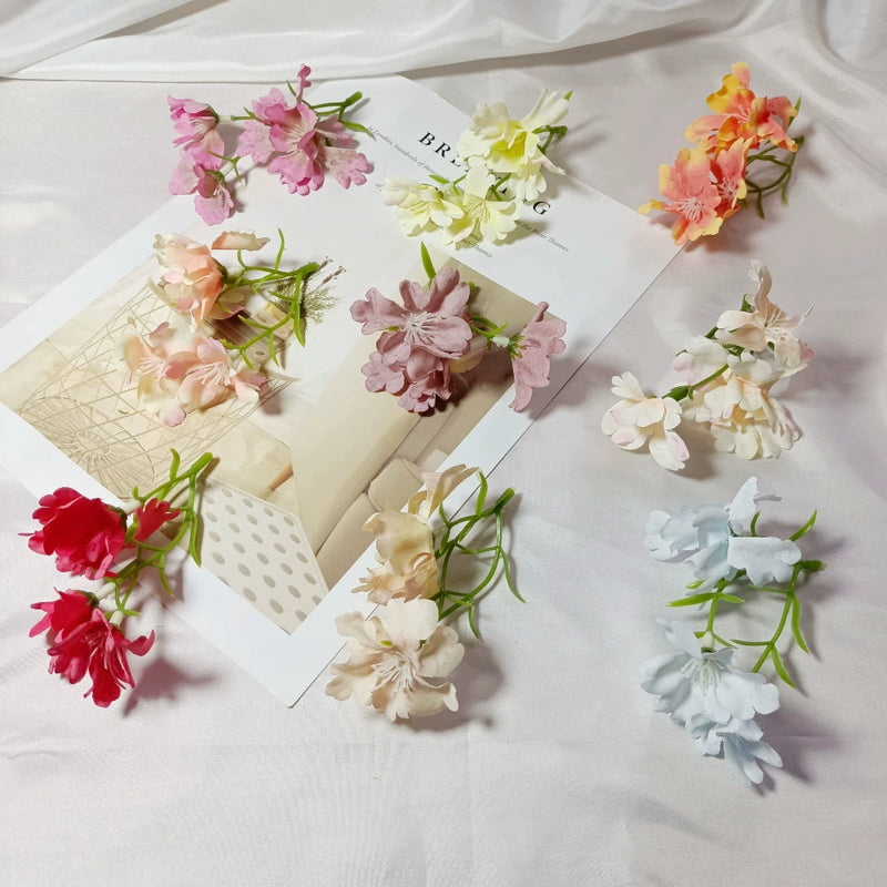 Small Faux Wildflower Stems, 4-Inch Lifelike Accent Flowers for DIY Crafts, Wedding Boutonnieres, Corsage Making, Bud Vases & Rustic Home Decor