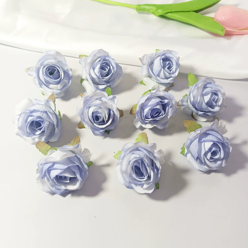 Bulk Mini Rose Heads, 1.5 Inch Small Artificial Flowers, Lifelike Faux Rose Buds for DIY Wedding Decor, Crafts, Corsages & Centerpieces