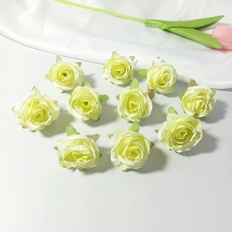 Bulk Mini Rose Heads, 1.5 Inch Small Artificial Flowers, Lifelike Faux Rose Buds for DIY Wedding Decor, Crafts, Corsages & Centerpieces