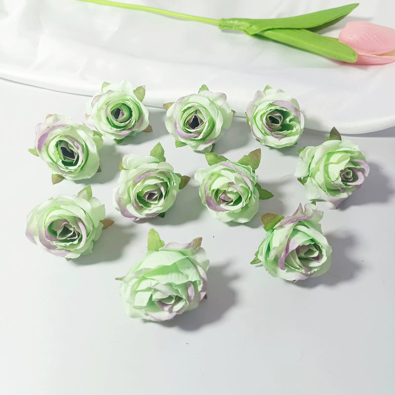 Bulk Mini Rose Heads, 1.5 Inch Small Artificial Flowers, Lifelike Faux Rose Buds for DIY Wedding Decor, Crafts, Corsages & Centerpieces