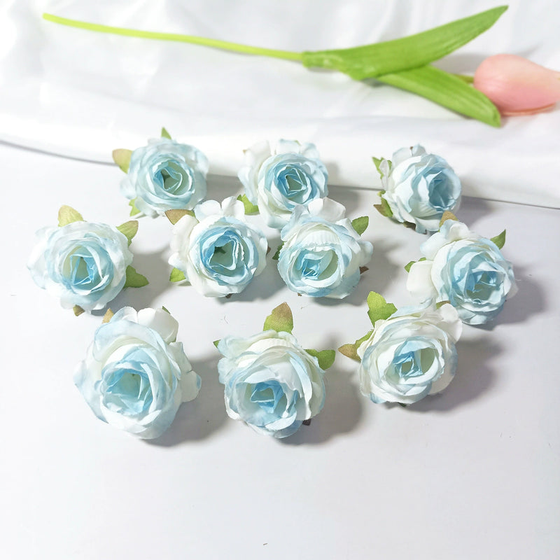 Bulk Mini Rose Heads, 1.5 Inch Small Artificial Flowers, Lifelike Faux Rose Buds for DIY Wedding Decor, Crafts, Corsages & Centerpieces