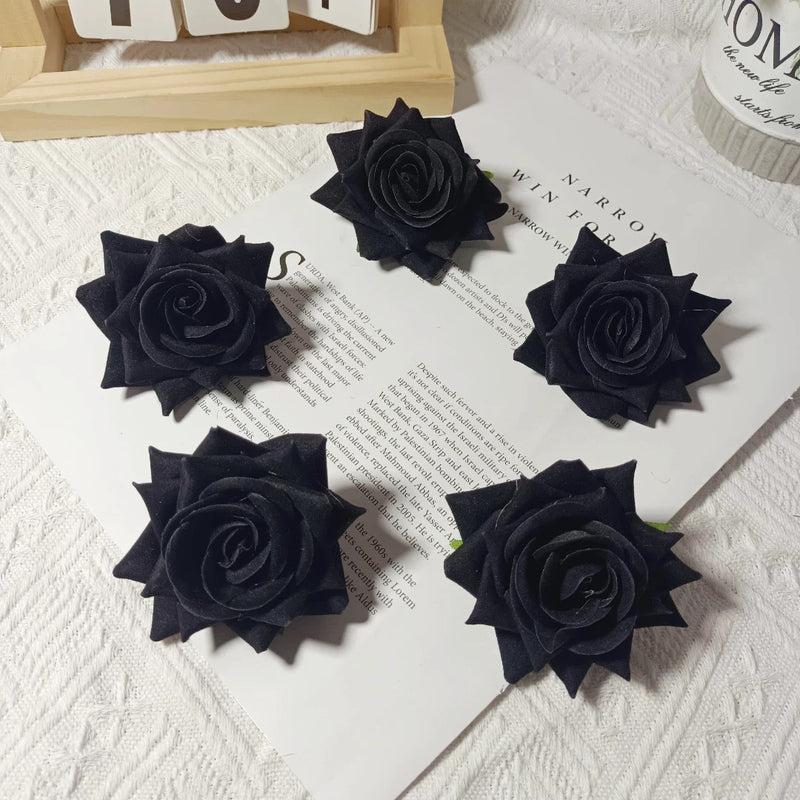 3" Lush Velvet Rose Heads, Realistic Artificial Flowers for DIY Wedding Boutonnieres, Corsages, Centerpieces & Home Decor, Bulk Available