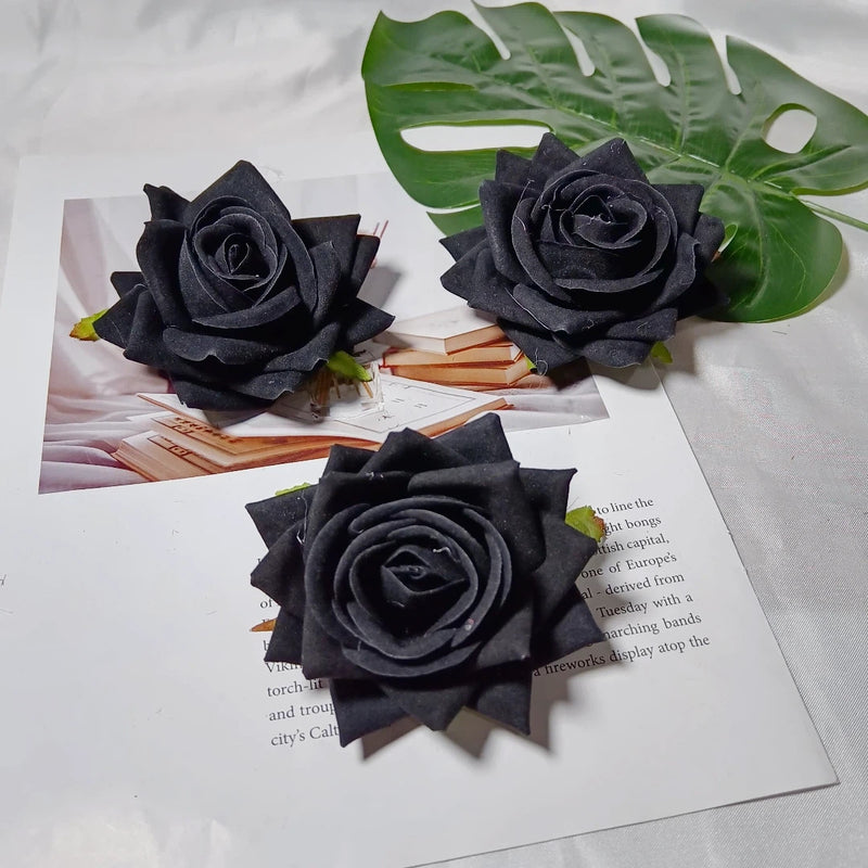 Velvet Touch 3-Inch Rose Heads, Realistic Curled Petal Faux Flowers for DIY Weddings, Bouquets, Centerpieces & Home Decor, Bulk Available
