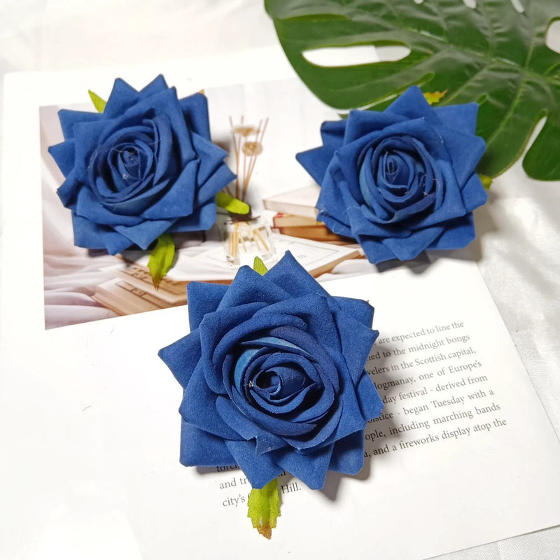 Velvet Touch 3-Inch Rose Heads, Realistic Curled Petal Faux Flowers for DIY Weddings, Bouquets, Centerpieces & Home Decor, Bulk Available