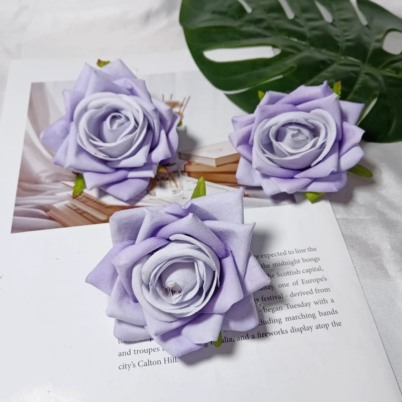 Velvet Touch 3-Inch Rose Heads, Realistic Curled Petal Faux Flowers for DIY Weddings, Bouquets, Centerpieces & Home Decor, Bulk Available