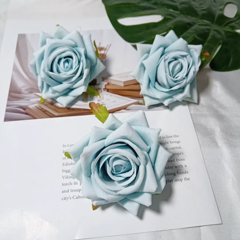 Velvet Touch 3-Inch Rose Heads, Realistic Curled Petal Faux Flowers for DIY Weddings, Bouquets, Centerpieces & Home Decor, Bulk Available