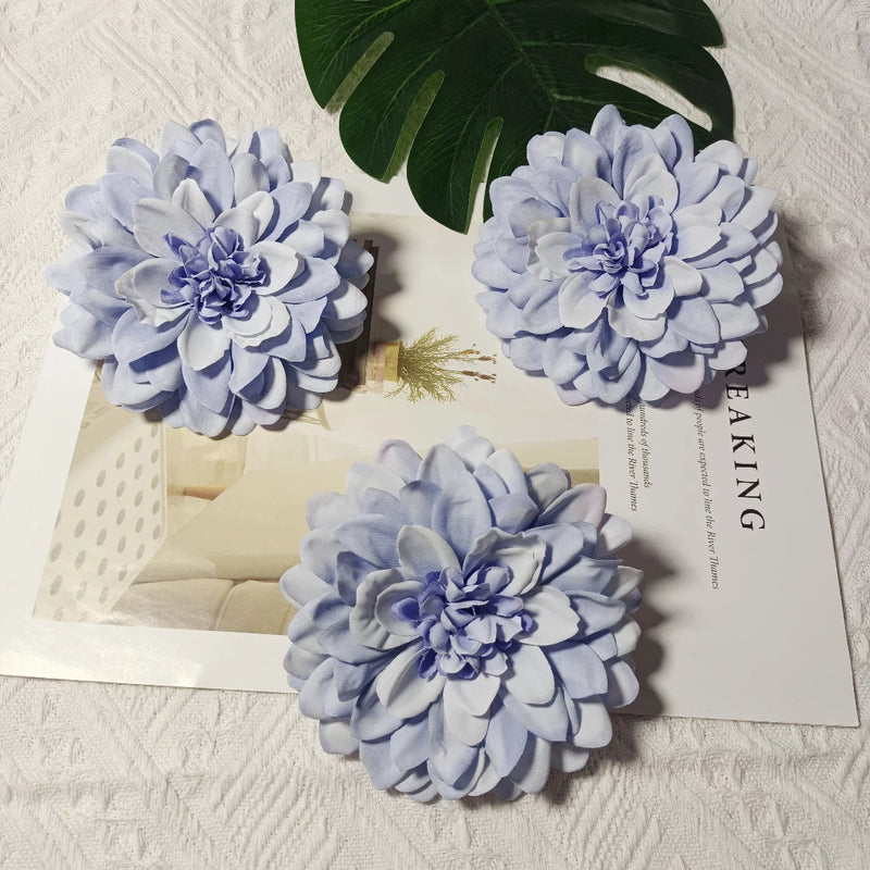Realistic Dahlia Flower Heads, 4" Faux Floral Decor for Weddings, DIY Bouquets, Gift Packaging, Home Decor