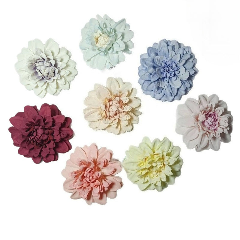 Realistic Dahlia Flower Heads, 4" Faux Floral Decor for Weddings, DIY Bouquets, Gift Packaging, Home Decor