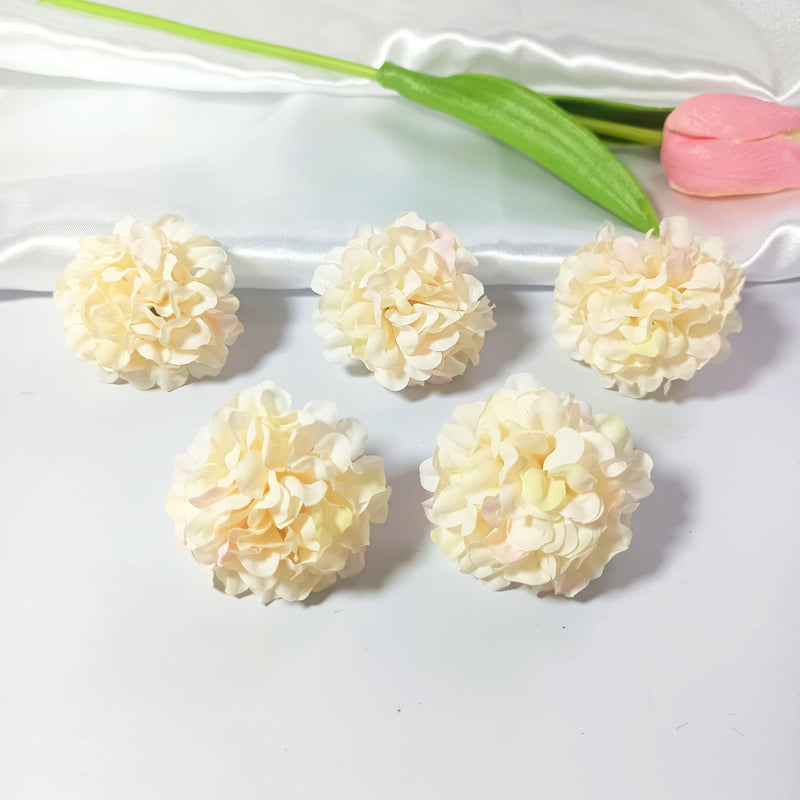 10 Pack Mini Hydrangea Flower Heads, 2" Realistic Silk Blooms, Bulk Faux Florals for DIY Wedding Decor, Corsages, Wreaths & Centerpieces