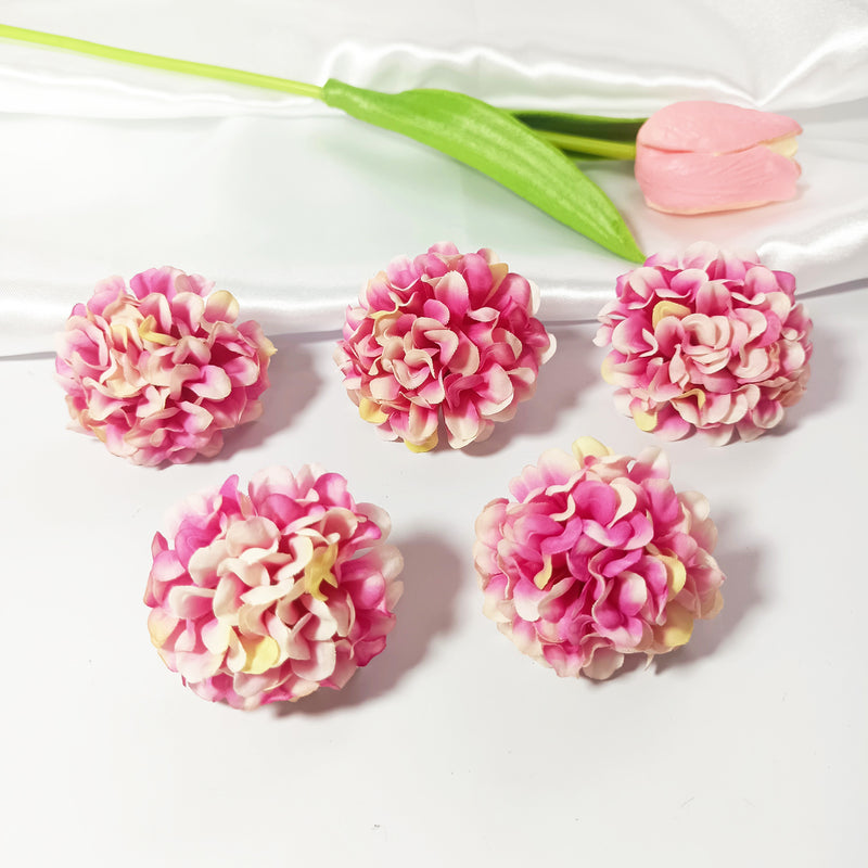 10 Pack Mini Hydrangea Flower Heads, 2" Realistic Silk Blooms, Bulk Faux Florals for DIY Wedding Decor, Corsages, Wreaths & Centerpieces