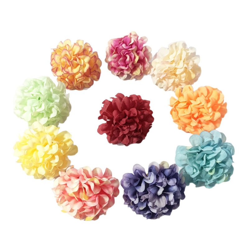 10 Pack Mini Hydrangea Flower Heads, 2" Realistic Silk Blooms, Bulk Faux Florals for DIY Wedding Decor, Corsages, Wreaths & Centerpieces