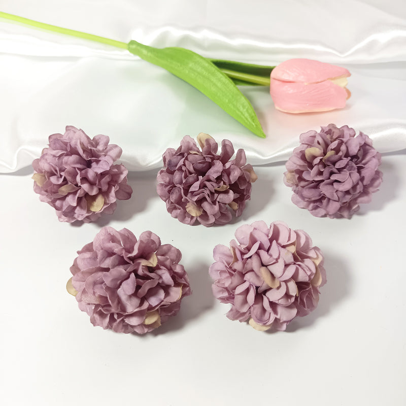 10 Pack Mini Hydrangea Flower Heads, 2" Realistic Silk Blooms, Bulk Faux Florals for DIY Wedding Decor, Corsages, Wreaths & Centerpieces