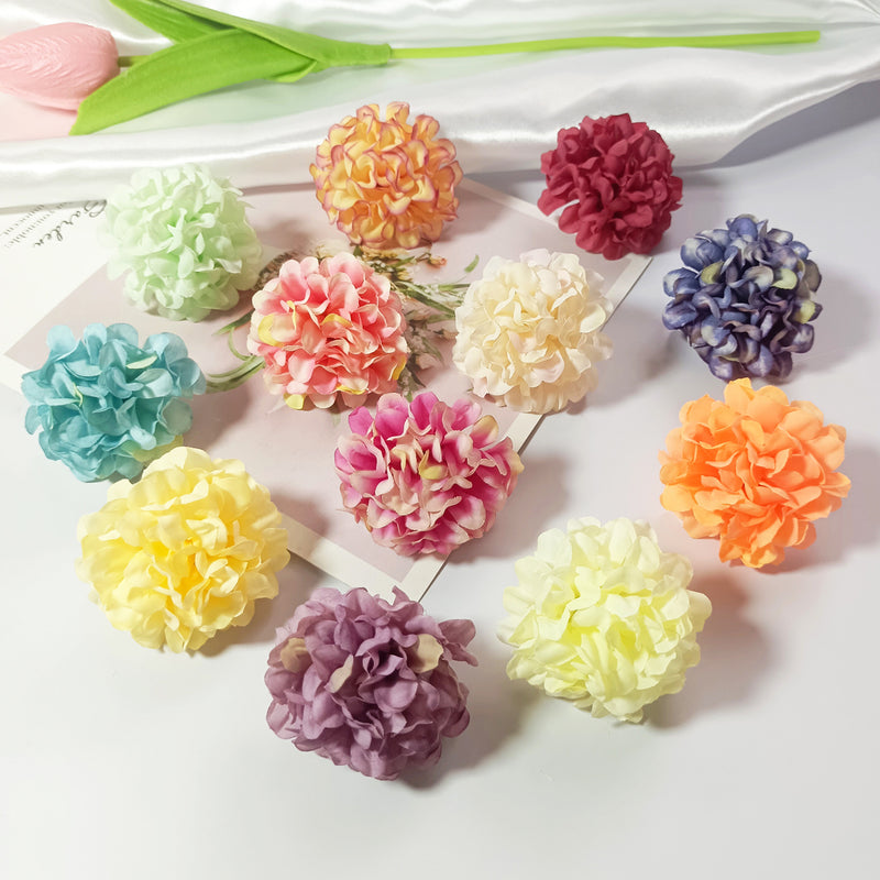 10 Pack Mini Hydrangea Flower Heads, 2" Realistic Silk Blooms, Bulk Faux Florals for DIY Wedding Decor, Corsages, Wreaths & Centerpieces