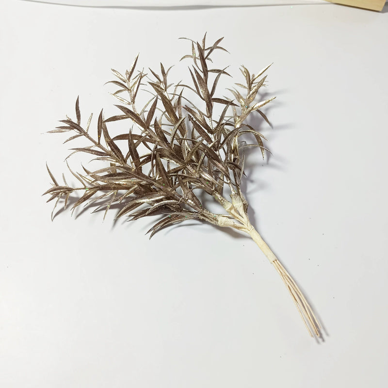 Realistic Sparkle Grass Stems, 8" Small Faux Greenery Branches, Lifelike Plant Filler for Vases, Modern Home Decor, DIY Wedding Bouquets & Floral Crafts