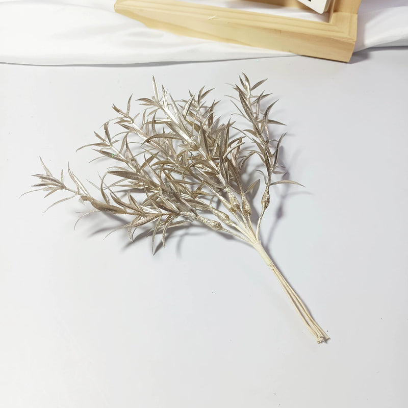 Realistic Sparkle Grass Stems, 8" Small Faux Greenery Branches, Lifelike Plant Filler for Vases, Modern Home Decor, DIY Wedding Bouquets & Floral Crafts