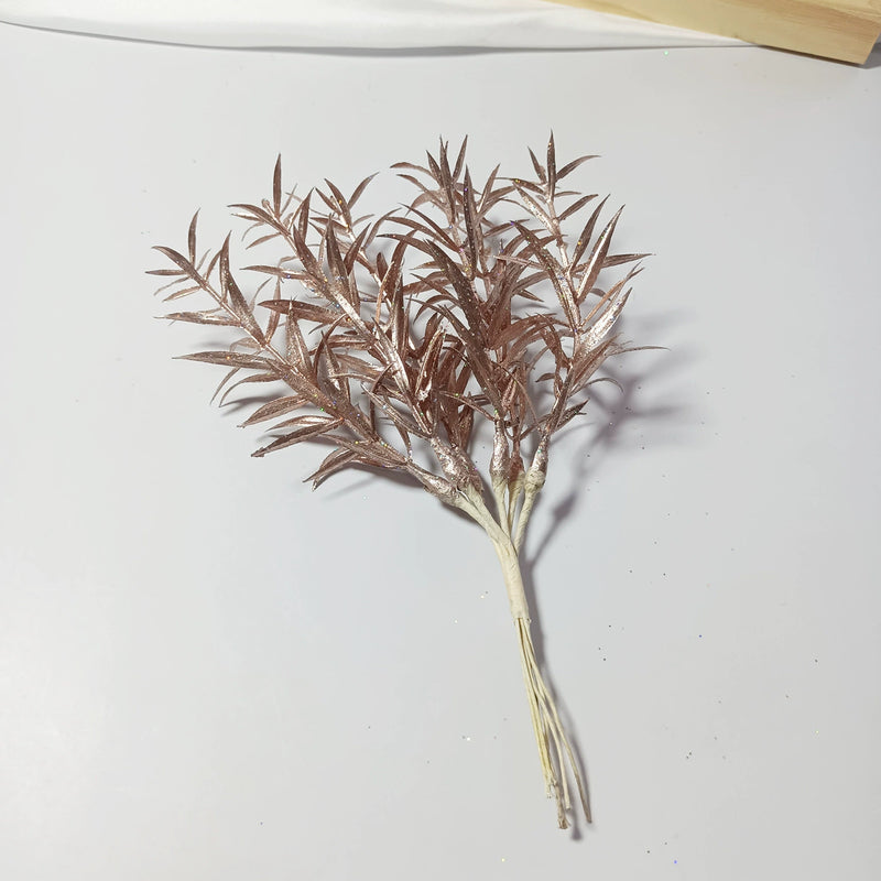 Realistic Sparkle Grass Stems, 8" Small Faux Greenery Branches, Lifelike Plant Filler for Vases, Modern Home Decor, DIY Wedding Bouquets & Floral Crafts