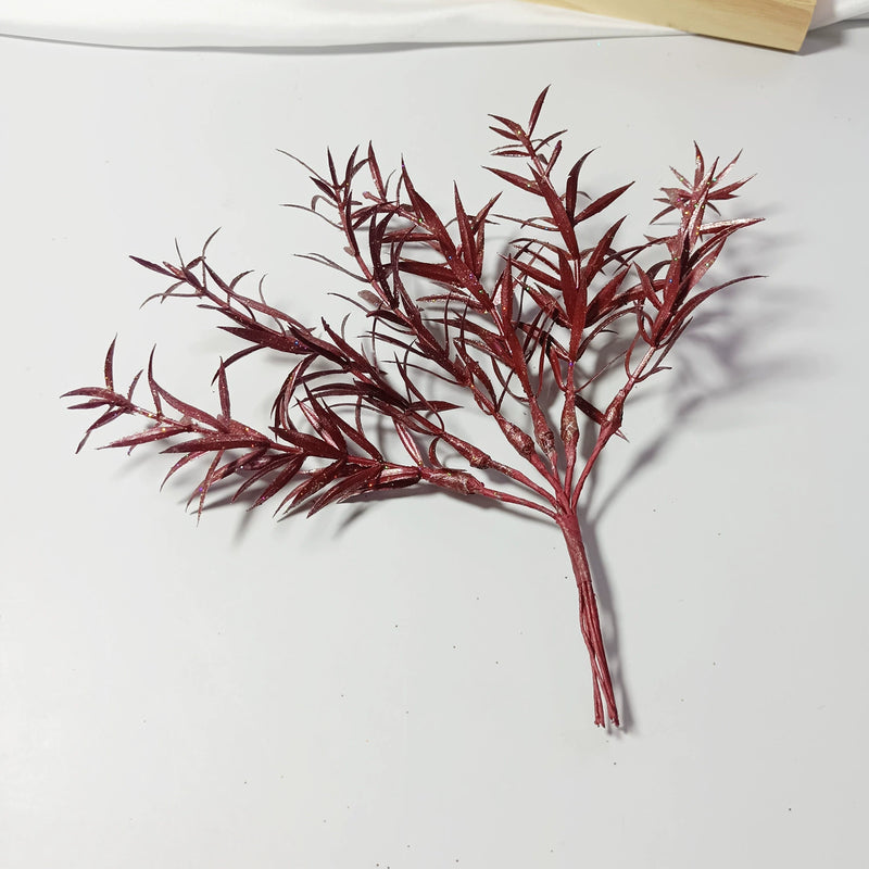 Realistic Sparkle Grass Stems, 8" Small Faux Greenery Branches, Lifelike Plant Filler for Vases, Modern Home Decor, DIY Wedding Bouquets & Floral Crafts