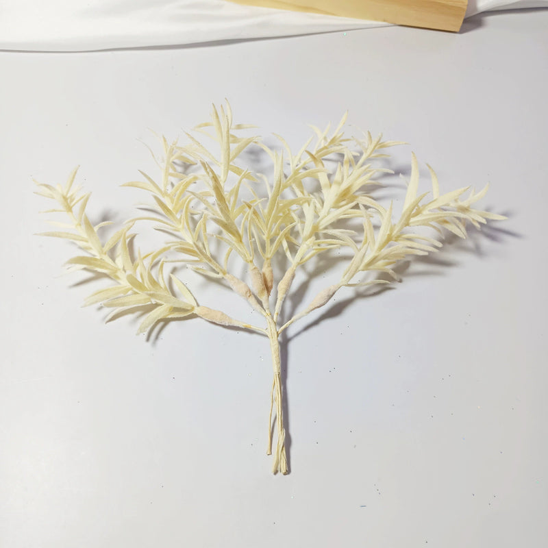 Realistic Sparkle Grass Stems, 8" Small Faux Greenery Branches, Lifelike Plant Filler for Vases, Modern Home Decor, DIY Wedding Bouquets & Floral Crafts