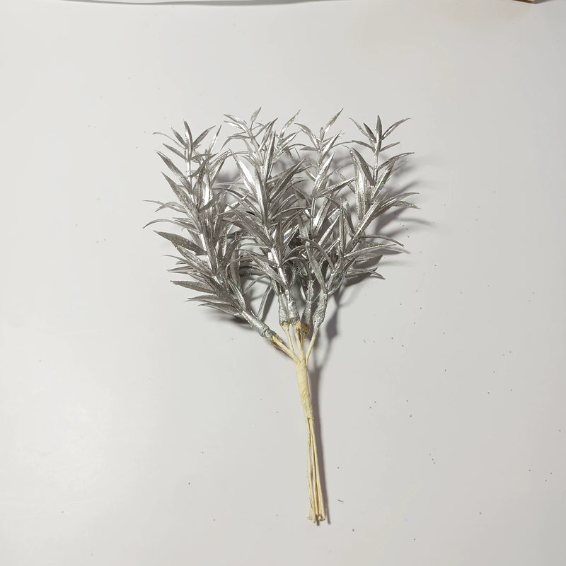 Realistic Sparkle Grass Stems, 8" Small Faux Greenery Branches, Lifelike Plant Filler for Vases, Modern Home Decor, DIY Wedding Bouquets & Floral Crafts