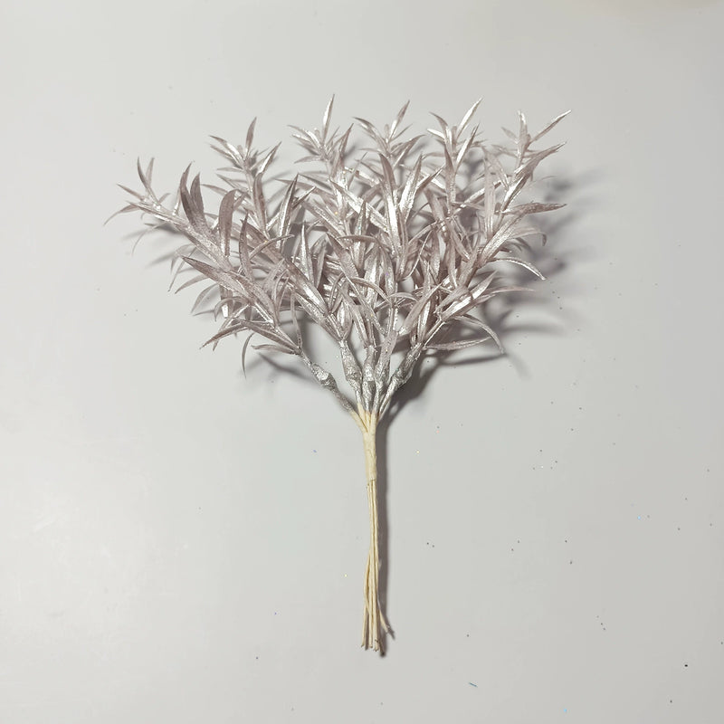 Realistic Sparkle Grass Stems, 8" Small Faux Greenery Branches, Lifelike Plant Filler for Vases, Modern Home Decor, DIY Wedding Bouquets & Floral Crafts