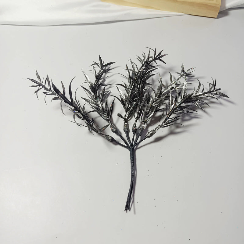 Realistic Sparkle Grass Stems, 8" Small Faux Greenery Branches, Lifelike Plant Filler for Vases, Modern Home Decor, DIY Wedding Bouquets & Floral Crafts