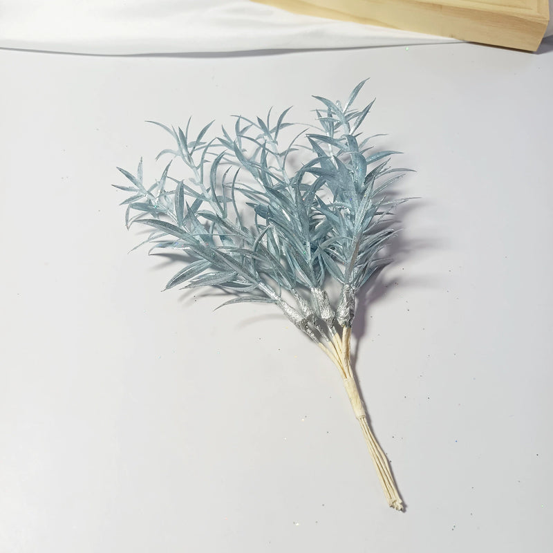 Realistic Sparkle Grass Stems, 8" Small Faux Greenery Branches, Lifelike Plant Filler for Vases, Modern Home Decor, DIY Wedding Bouquets & Floral Crafts