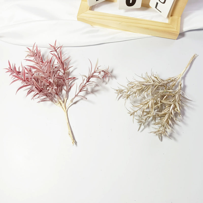 Realistic Sparkle Grass Stems, 8" Small Faux Greenery Branches, Lifelike Plant Filler for Vases, Modern Home Decor, DIY Wedding Bouquets & Floral Crafts