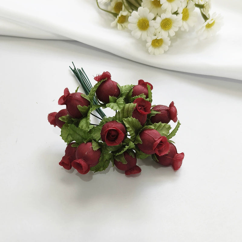 12-Stem Mini Pomegranate Flower Bouquet, Realistic 1" Faux Blooms, Lifelike Accent for DIY Crafts, Wedding Decor, Vase Filler, Farmhouse Home Decor