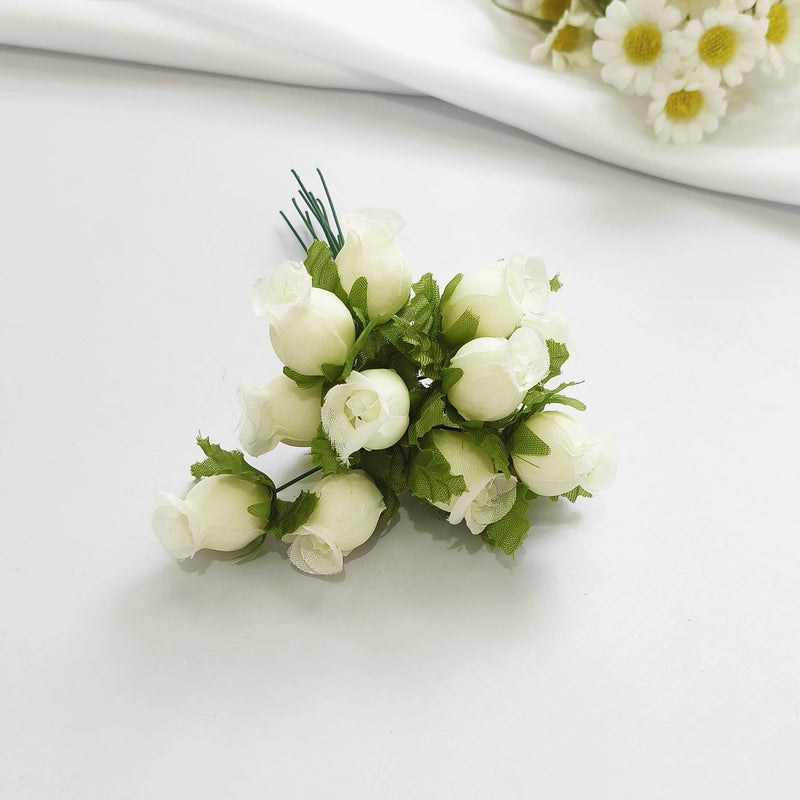 12-Stem Mini Pomegranate Flower Bouquet, Realistic 1" Faux Blooms, Lifelike Accent for DIY Crafts, Wedding Decor, Vase Filler, Farmhouse Home Decor