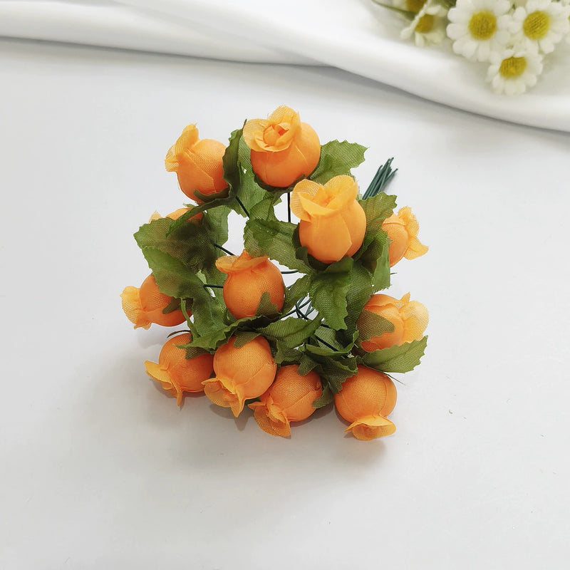 12-Stem Mini Pomegranate Flower Bouquet, Realistic 1" Faux Blooms, Lifelike Accent for DIY Crafts, Wedding Decor, Vase Filler, Farmhouse Home Decor