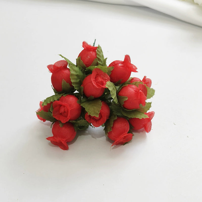 12-Stem Mini Pomegranate Flower Bouquet, Realistic 1" Faux Blooms, Lifelike Accent for DIY Crafts, Wedding Decor, Vase Filler, Farmhouse Home Decor