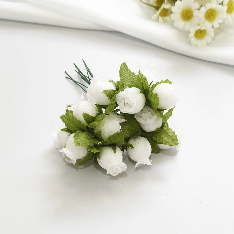 12-Stem Mini Pomegranate Flower Bouquet, Realistic 1" Faux Blooms, Lifelike Accent for DIY Crafts, Wedding Decor, Vase Filler, Farmhouse Home Decor