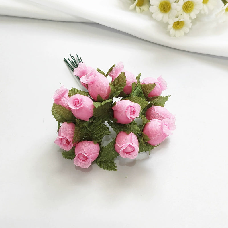 12-Stem Mini Pomegranate Flower Bouquet, Realistic 1" Faux Blooms, Lifelike Accent for DIY Crafts, Wedding Decor, Vase Filler, Farmhouse Home Decor