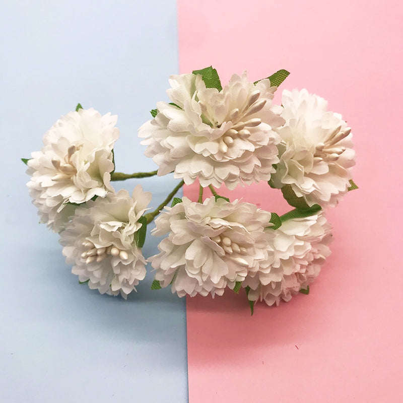 Realistic Carnation Bouquet, 6 Flowers, 4" Tall, Perfect for Wedding Decor, DIY Crafting, Home & Office Decoration, Allergy Safe, Durable & No Maintenance