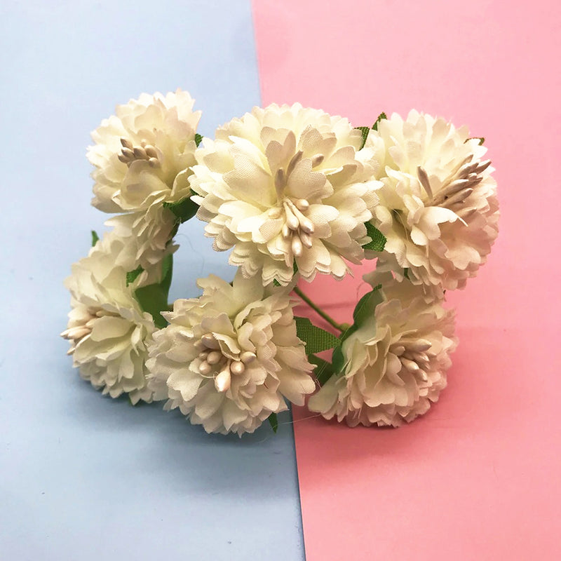 Realistic Carnation Bouquet, 6 Flowers, 4" Tall, Perfect for Wedding Decor, DIY Crafting, Home & Office Decoration, Allergy Safe, Durable & No Maintenance