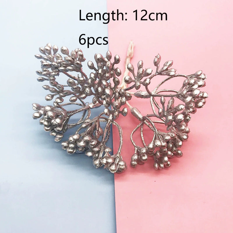 4-Inch Lifelike Floral Stem Pick, Mini Faux Flower Branch for DIY Wedding Corsages, Boutonnieres, Wreath Accents & Vase Filler Decor