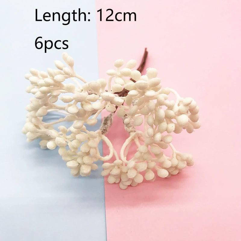 4-Inch Lifelike Floral Stem Pick, Mini Faux Flower Branch for DIY Wedding Corsages, Boutonnieres, Wreath Accents & Vase Filler Decor