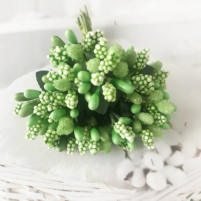 12-Stem Faux Berry Picks Bunch, 3.5" Realistic Mini Berry Clusters with Leaves for DIY Wreaths, Wedding Decor, Vase Filler & Holiday Crafts