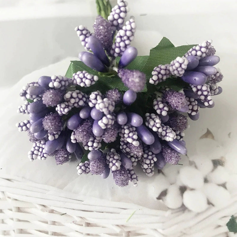 12-Stem Faux Berry Picks Bunch, 3.5" Realistic Mini Berry Clusters with Leaves for DIY Wreaths, Wedding Decor, Vase Filler & Holiday Crafts