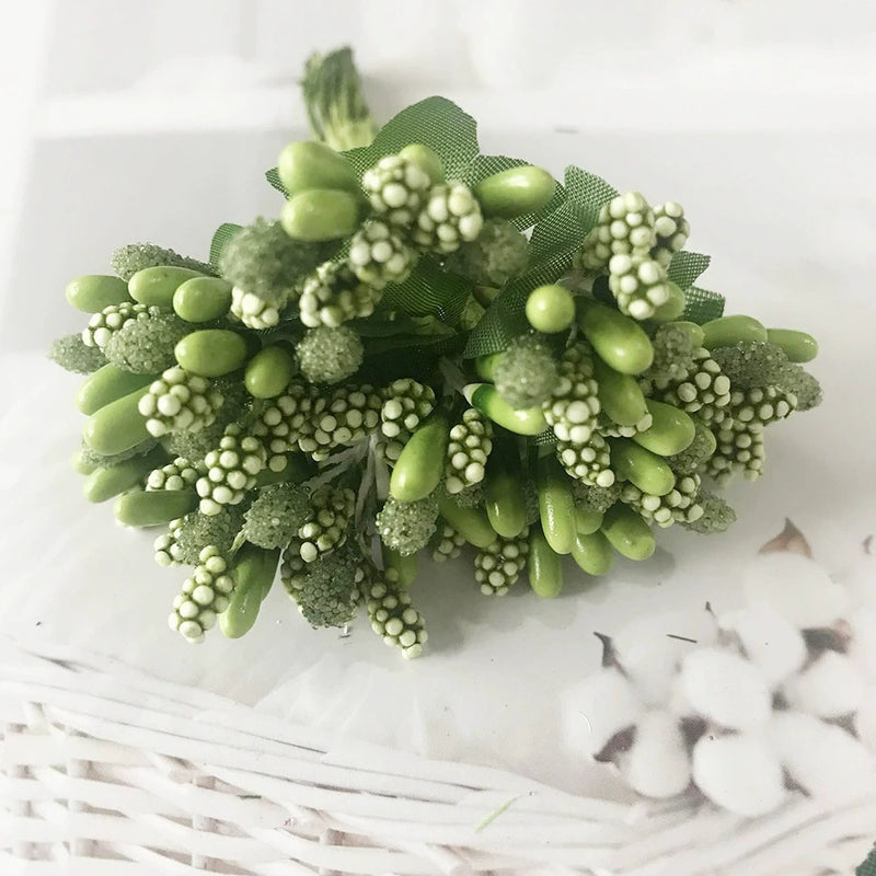 12-Stem Faux Berry Picks Bunch, 3.5" Realistic Mini Berry Clusters with Leaves for DIY Wreaths, Wedding Decor, Vase Filler & Holiday Crafts