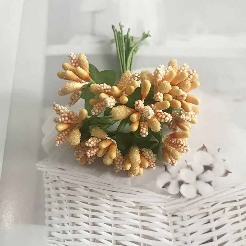 12-Stem Faux Berry Picks Bunch, 3.5" Realistic Mini Berry Clusters with Leaves for DIY Wreaths, Wedding Decor, Vase Filler & Holiday Crafts