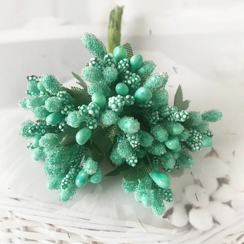 12-Stem Faux Berry Picks Bunch, 3.5" Realistic Mini Berry Clusters with Leaves for DIY Wreaths, Wedding Decor, Vase Filler & Holiday Crafts