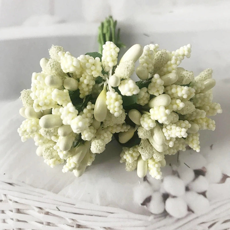 12-Stem Faux Berry Picks Bunch, 3.5" Realistic Mini Berry Clusters with Leaves for DIY Wreaths, Wedding Decor, Vase Filler & Holiday Crafts